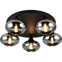 TRIO Divina kattovalaisin ø49cm 5-os E14 mattamusta/savu
