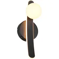 TRIO Lighting Seinävalaisin Napoli, himmennettävä, Musta, Olohuone/ruokailutila, Metalli, Moderni