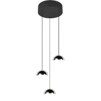 TRIO Senta LED riippuvalaisin 3-os 20 cm mattamusta/kromi 4000K