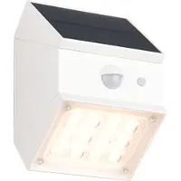 TRIO Talca hybrid aurinkokenno LED seinävalaisin mattavalkoinen ladattava liike+hämärätunnistin