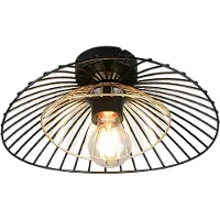 TRIO Lauris kattovalaisin ø30cm E27 mattamusta/kulta