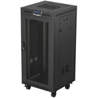 Lanberg FF01-6624-23BL, Itseseisova teline, 24U, 1200 kg, Kotelon kiskot, Tehostunut kaapelinhallinta, Castor-pyörät