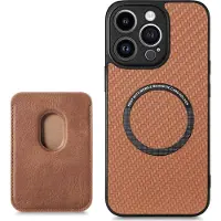 INF Magneettinen puhelimen kansi luottokorttipidikkeen MagSafe-tuella Brown iPhone 14 Pro Max