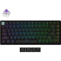 Keychron K2 HE, langaton näppäimistö 75%, Gateron 2.0 Purple Magnetic Switch, musta