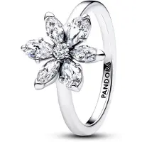 Pandora Herbarium Sparkling Flower Cocktail Ring - Silver - 54