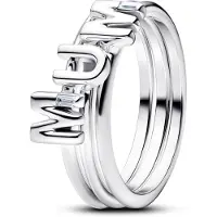 Pandora Mum Letters Splittable Ring - Silver - 56