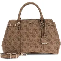 GUESS Käsilaukku 'Leona' beige / kastanjanruskea
