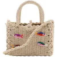 Mango Mini Raffia Bag With Fish Design - Multi/patterned - ONE SIZE