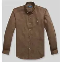 Ralph Lauren Custom Fit Linen Shirt - Brown - XL