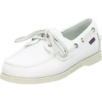 Sebago for woman. 7000530 Portland leather loafers white (40), Flat, Laces, Casual