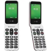 Doro Leva E22, taitettava matkapuhelin suurilla näppäimillä, 4G, punavalkoinen