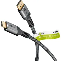 Goobay Displayport 1.2 - HDMI 2.0 Sleeved - 5m - Musta