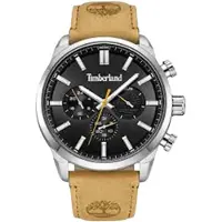 Timberland Henniker Ii Stainless Steel Case Black Dial Tan Leather Strap Naisten Kello