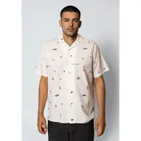 Fat Moose Icon Cotton/Linen S/S Shirt - Cream - M
