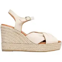 Wonders for woman. YH-SO522_5447_8038 Beige Anakena Leather Espadrilles (39), 5 to 8 cm, Buckle, Casual