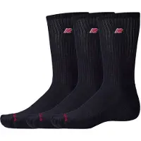 New Balance Patch Logo Crew 3 Pack - Black - M