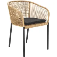 Brafab Delta tuoli Musta / Natural Wicker/ Teddy Black