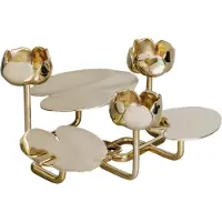Hilke Collection Lysestage Ninfea Grande - Gold - H13CM x 24