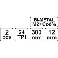 YATO Metallin sahanterä, bimetal-koboltti 300 mm, 2 kpl / YT-3462 /