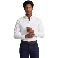 Ralph Lauren for man. 712870507001 Custom Fit Oxford Shirt white (44.5), Casual, Cotton, Classic, Long sleeve