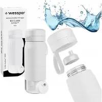 Wessper B2 Actitex valkoinen 500ml lasinen vedensuodatinpullo Bidon