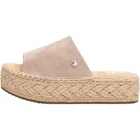 Xti for woman. 14363902-BEIGE Leather sandals 143639 beige (39), 3 to 5 cm, Suede, None, Casual