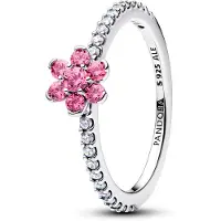 Pandora Sparkling Pink Flower Ring - Pink - 58