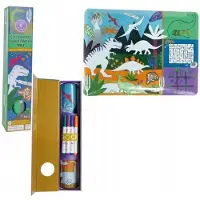 Floss & Rock Silicone mat with puzzles and games Dinosaurs