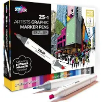 Zieler 25+1 kpl Graafiset marker-tussit