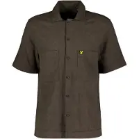 Lyle & Scott Cuban Collar Short Sleeve Shirt - Khaki green - XXL