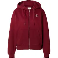 Calvin Klein Jeans Ls Monologo F Terry Fz Bf Hoodie - Burgundy - XS