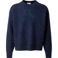 Calvin Klein Jeans Ls Cttn Cashmere 3D Logo Crwnk S - Navy - S