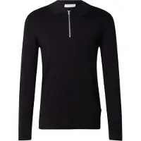 Lindbergh Ecovero L/S Zip Polo - Black - XXL