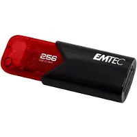 Emtec Click Easy, 256 GB, USB A-tyyppi, 3.2 Gen 1 (3.1 Gen 1), Ilman suojusta, Musta, Punainen (ECMMD256GB113)