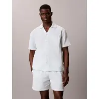 Calvin Klein Seersucker S/S Button Down - Green - M