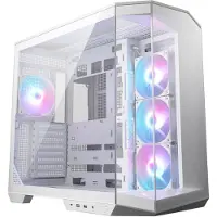MSI MAG PANO 100R PZ -miditornikotelo ikkunalla, RGB-valaistuksella, valkoinen