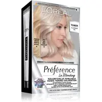 L'Oréal Préférence Le Blonding Toner hapan kasvovesi messinkisiä sävyjä neutralisoiva sävy Platinum Ice 1 kpl