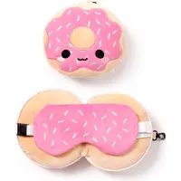 Relaxeazzz Shaped Travel Pillow & Eye Mask - Minecraft Steve - Pink - ONE SIZE