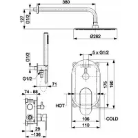 KFA HALIT NATRIC SHOWER KIT UNDER-TILT NEW (2021) WITH 3-FUNCTION BATTERY, CHROME