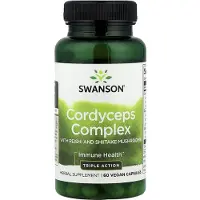 Swanson Health Kordyceps-kompleksi Reishi- ja Shiitake-sienillä - 60 kapselia