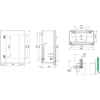 Schneider ELECTRIC THALASSA PLM SEINÄKAAPPI LÄPINÄKYVÄLLÄ OVELLA, LASIKUITUVAHVISTEINEN POLYESTERI 308X250X160 KXLXS IP66 RAL7035 (NSYPLM3025TG)