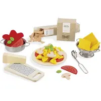 Janod - Pastasekoitus - Pastasetti - Leikkikeitti ja teesetti - 58 puista pahvi- ja huopapalaa mukana - Vesipohjaiset maalit - 3 vuotta + J06598