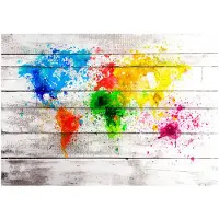 Kärkkäinen Artgeist World Map: Colourful Blot itseliimautuva fototapetti