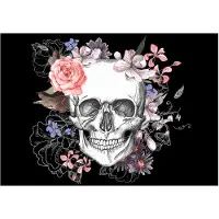 Kärkkäinen Artgeist Skull and Flowers itseliimautuva fototapetti