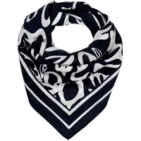 Lexington Printed Silk Scarf - Black - ONE SIZE