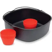 Philips Accessory for Airfyer HD9956/00 Perhekokoinen leivontasarja, , Airfryer XXL: HD9765 & HD9870, Musta, Punainen, Terästä, 220 mm, 220 mm