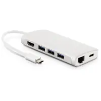 LMP usb-c mini dock hdmi 3x usb 3.0 ethernet sd/microsd usb-c charging silver
