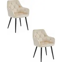 Leobert 2 ruokapöydän tuolin setti Jork, 56x62x83,5 cm, hiekanvärinen
