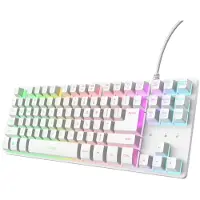 Trust Keyboard GXT 833W Thado, USB, RGB LED, 87 näppäintä, 1,5 m kaapeli, valkoinen, mekaaninen