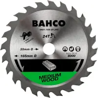 Bahco Katkaisuterä puulle 8501; 165x20x10/16 mm; Z24; 18°